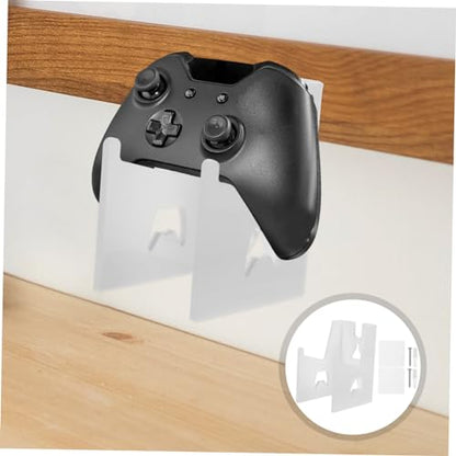KONTONTY 1piece Game Controller Display Stand Sturdy Wall-mounted Storage Holder for Controllers and Headsets Neat Organizer for Gaming Accessories White