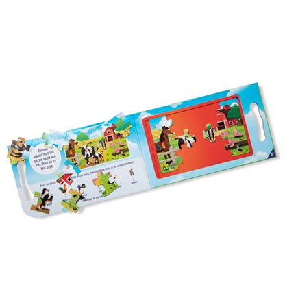 Melissa & Doug Take-Along Magnetic Jigsaw Puzzle Set – On the Farm (2 x 15 Piece) Travel Activity Toy for Preschoolers and Kids Ages 3+ - FSC Certified - size: 8.5 x 7.25 x 0.3 inches, style: Farm