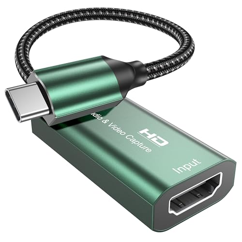 Video Capture Card,4K USB 3.0 HDMI to USB C Capture Card,1080P 60FPS Capture Card for Gaming, Streaming, Compatible with IPad Windows Mac OS Switch PS5/4 Xbox OBS Zoom DSLR Camera (Green)