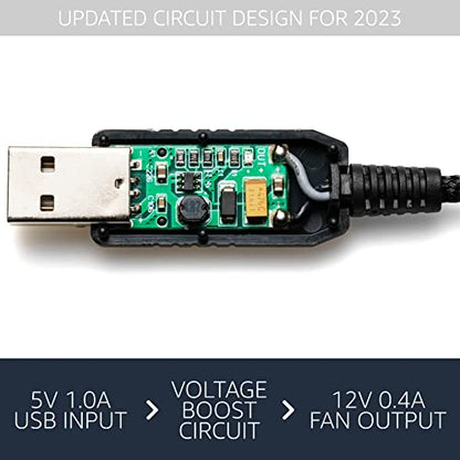CRJ 12V Step-Up USB Fan Power Adapter Cable - 24-inch (60cm), Black Sleeved - Full Fan Speed Adapter for 3-Pin & 4-Pin PC Cooling Fans - size: 24 inch (60cm), style: Single Fan