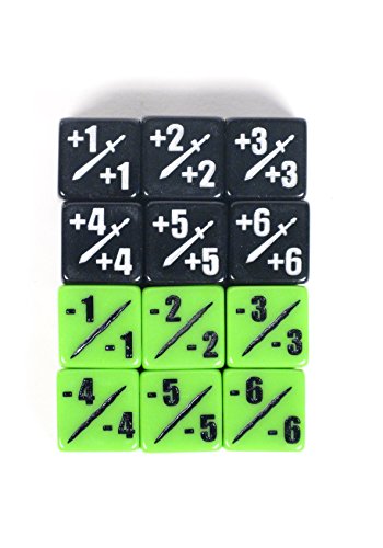 Premium MTG +1/+1 and -1/-1 Counter Dice 12 Piece Combo Pack Hedral 12d6 - Magic: The Gathering TCG CCG