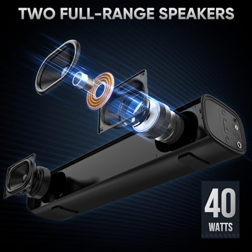 Sound Bars for Smart TV with Wired Subwoofer, 2.1 Deep Bass Small Soundbar Home Theater Surround System Speaker with 4 Inch Subwoofer, Bluetooth/Optical/AUX Connection, Compact Soundbar for TV | 2.1 Deep Bass, 4" Wired Subwoofer, Bluetooth /Optical/Auxili