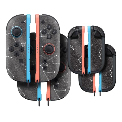 Glossy Glitter Gaming Skin Compatible with Nintendo Switch 2 Joy-Con Controller 2 Pack - Constellations - Premium 3M Vinyl Protective Wrap Decal Cover - Easy to Apply | Made in The USA by MightySkins - color: Constellations, size: 2 Pack of Joy-Con Skins,