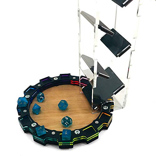 C4Labs Dice Tray - Rainbow Design, Stainless Steel, Wood, Acrylic, 7.9" x 6.1" - color: Rainbow