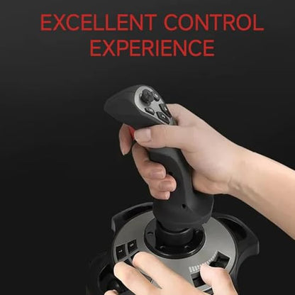 Yunseity USB Gaming Flight Simulator Game Controller with Vibration Function and Throttle Control, Wired Flight Stick for PC VISTA 7 8 10 Computer Laptop