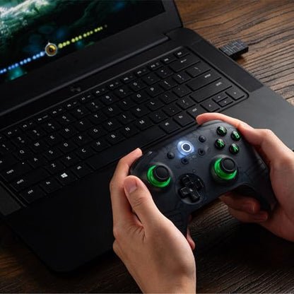 8Bitdo Ultimate 2C Wireless Controller for Windows PC and Android, with 1000Hz Polling Rate, Hall Effect Joysticks and Hall Triggers, and Remappable L4/R4 Bumpers (Transparent Black) - color: Transparent Black