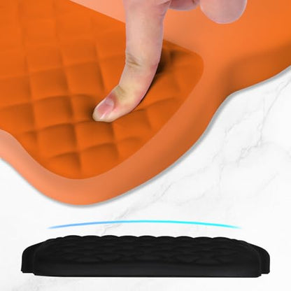 ITNRSIIET Ergonomic Mouse Pad Wrist Support with Memory Foam Massage Bulge & Non-Slip PU Base, Carpal Tunnel Pain Relief, Prevent Wrist Sweating, 12 x 8 x 1.2 inch, Peach Gradient - color: Peach Gradient