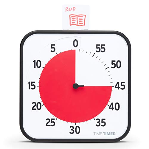 TIME TIMER 12 inch Visual Timer 60 Minute Kids Desk Countdown Clock with Dry Erase Activity Card, Also Magnetic for Classroom, Homeschooling Study Tool, Task Reminder, Home and Kitchen Timer - color: Black & Red, size: 12 Inch