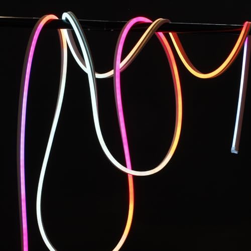 LIFX Supercolor Neon Flex Light Strip, 16ft Bendable RGBW LED Smart Neon, 60 Addressable Color Zones with Polychrome, Wi-Fi No Hub Required, Compatible with Alexa, Google, Apple HomeKit, LFXNEON16 | Matter Certified, Apple Homekit, WiFi 2.4GHz, Polychrome