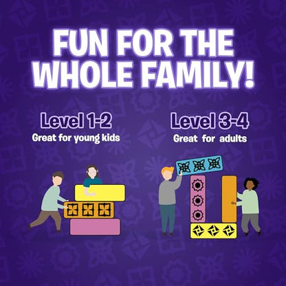 Blockwork by Uzzle Games - Fast-Paced Family Board Game - Multiple Difficulty Levels - Enjoyable and Challenging Puzzle Game – 2 to 4 Players – A Complete Family Night Fun Package - for Ages 4+ - style: Blockwork