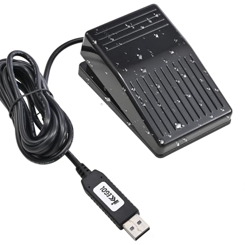 iKKEGOL Upgraded USB Foot Pedal, IP37 Waterproof Hands-Free Control Pedal, One Key Programmable Footswitch Game Mouse Keyboard for Transcription, Gaming, Work Page Turner HID Mechanical Switch