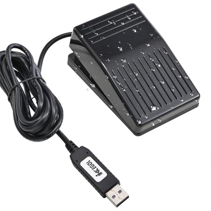 iKKEGOL Upgraded USB Foot Pedal, IP37 Waterproof Hands-Free Control Pedal, One Key Programmable Footswitch Game Mouse Keyboard for Transcription, Gaming, Work Page Turner HID Mechanical Switch