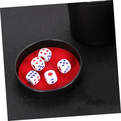 Kisangel 5pcs Plush Leather Dice Cup Lid Dice Shaker Accessory for Bar Props Ktv Game Party Props Supplies Cup Holder