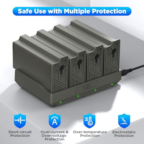Reveal Lithium Battery Charger 4 Port Charger Compatible with Reveal Hunting Trail Camera Upgrade Charging Speed 5V/2A Input Output - size: 1 charger only