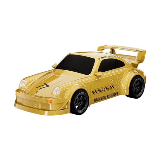 65W Fast Charging Desktop Charger, 3-Port USB-C & USB-A GaN Power Station, Racing Car Design with Intelligent Power Allocation, Compatible with iPhone, Android, iPad, Laptop & Earbuds (Yellow) - color: yellow