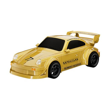 65W Fast Charging Desktop Charger, 3-Port USB-C & USB-A GaN Power Station, Racing Car Design with Intelligent Power Allocation, Compatible with iPhone, Android, iPad, Laptop & Earbuds (Yellow) - color: yellow