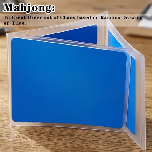2Pcs Waterproof Mahjong Card Holder Protector Clear 6.1 × 4.96In | 2026, Durable Protective Cover Holder, Frosted Plastic, For NMJL Extra Large Cards, Mahjongg Accessories Gifts