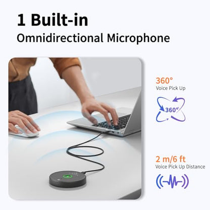 USB Microphone No Speaker,Desktop Computer Mic, Mute Button with LED Indicator,AI Noise Reduction,Plug & Play Omnidirectional External Microphone for Laptop,for Online Calls/Class/Recording Video