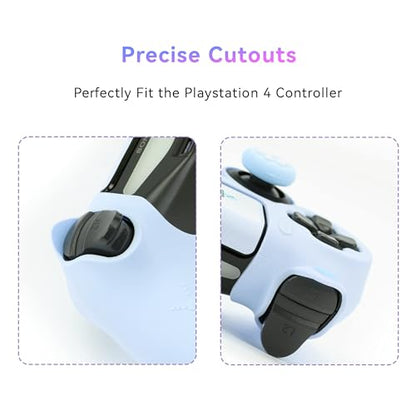 GeekShare Cat Paw Silicone Skin - Compatible with PlayStation4 Wireless Controller, Anti-Slip Protective Cover Case for Gaming Controllers (Blue) - color: Blue