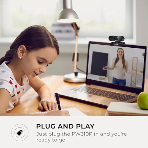 AVerMedia PW310P Webcam, Webcam Cover, 1080p/30fps Videochat and Recording, Plug and Play, Microphones, Stream, Autofocus, Works with Skype, Zoom, Team - Black - style: 1080p30fps auto focus