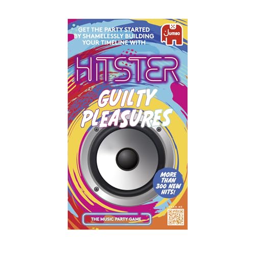 Jumbo Hitster - Guilty Pleasures, Fun Music Quiz Card Game, 2-10 Players - 300 Plus Guilty Pleasure Music Hits - Great for Adult and Family Game Nights (US Edition)