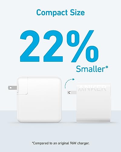 Anker Laptop Charger, Compact Foldable 100W USB C Charger with 5FT Cable | High-Speed for MacBook Pro/Air, Samsung Galaxy, iPhone 17/16, iPad Pro, and More - color: Arctic White