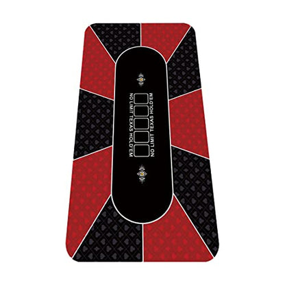 nuveti Poker Mat - 55 x 28inch Non-Slip Poker Table Game Mat - Portable Rubber Waterproof Poker mat for Table 6-8 Player Card Game Anti-Slip Rubber Poker Table Top Layout - color: 55 X 28 Inch Rectangular-red