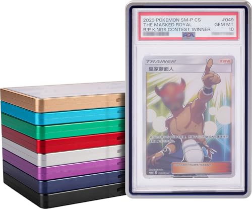 PSA Slab Bumper Case, Metal Graded Cards Slab Magnetic Protector for 35pt PSA/CGC/CCIC Graded Cards|Scratch Resistant | Stackable | UV Resistant | Silver - color: Silver