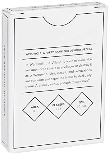 Stellar Factory Werewolf Party Game, Up to 35 Players, Ages 12+ | Social deduction & bluffing gameplay; 50 cards, 9 roles incl. Seer, Doctor & Witch; Made in USA cardstock.