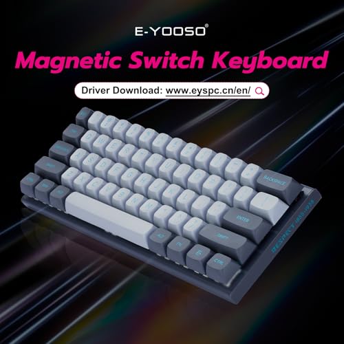 E-YOOSO Hz-61 60% Wired RGB Gaming Keyboard, Magnetic Switch, Hot-Swap | 8000Hz polling, rapid trigger, DKS/MT/TGL, 14 RGB modes, double-shot PBT keycaps, Type-C detachable, compact design.