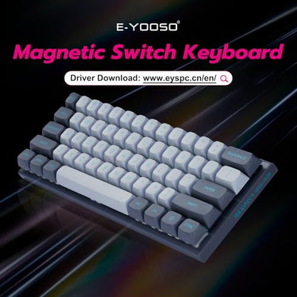 E-YOOSO Hz-61 60% Wired RGB Gaming Keyboard, Magnetic Switch, Hot-Swap | 8000Hz polling, rapid trigger, DKS/MT/TGL, 14 RGB modes, double-shot PBT keycaps, Type-C detachable, compact design.