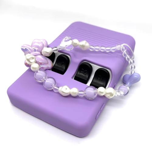 Silicone Case for R36S Handheld Game Console Protective Case with Lanyard Button Cover Accessory for Gift (Purple) - color: purple