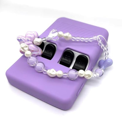 Silicone Case for R36S Handheld Game Console Protective Case with Lanyard Button Cover Accessory for Gift (Purple) - color: purple