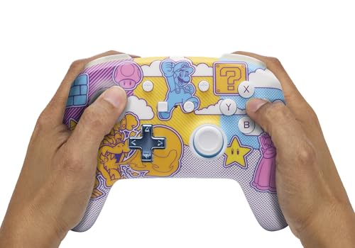 PowerA Enhanced Wireless Controller for Nintendo Switch- Mushroom Kingdom Pop Art, Switch Lite/Switch-OLED Model, Nintendo Switch 2, Gamepad, game controller, Bluetooth controller - color: Mushroom Kingdom Pop Art
