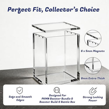 (1 Pack) Standard Height Booster Bundle Acrylic Case, Magnetic Display Case | 8mm Crystal-Clear Acrylic, Magnetic, Stackable, Fits Standard-Height Booster Bundles & Build & Battle Boxes - color: Clear- 1pack, size: For Standard Booster Bundle Box