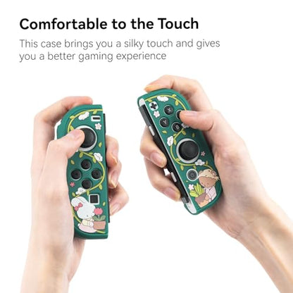 GeekShare Protective Case Slim Cover Case Compatible with Switch OLED and Joystick - Shock-Absorption and Anti-Scratch Skin Case for OLED Switch - Bunny Garden - size: For Switch OLED