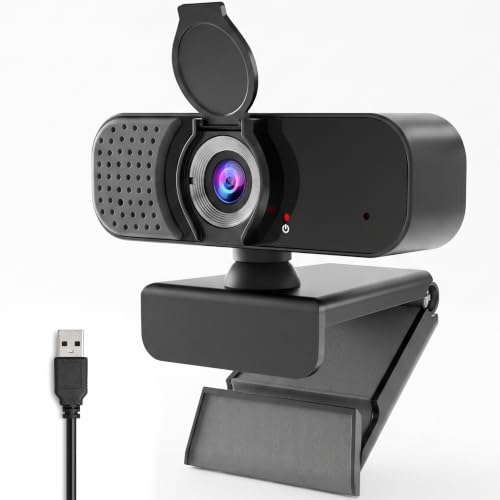 1080P Webcam with Microphone and Physical Privacy Cover, Noise Cancelling USB Web Camera, Auto Light Correction, Plug and Play, Wide Angle PC Camera for Zoom, Online Class, Laptop/Desktop - style: mirror plate-1080p
