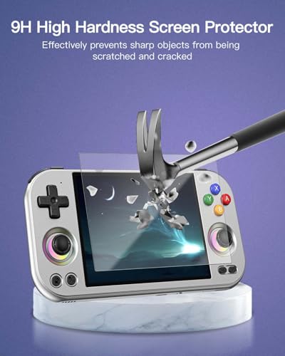 2 Pack Screen Protector for Anbernic RG477M Handheld Game Console, 9H Hardness Tempered Glass for Anbernic RG477M,Anti-Scratch, HD Clarity,Bubble Free