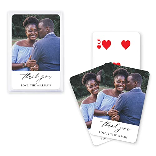 WEDDINGSTAR Custom Photo Printed Playing Card Favor (1, Scripted Beginnings) - color: Scripted Beginnings