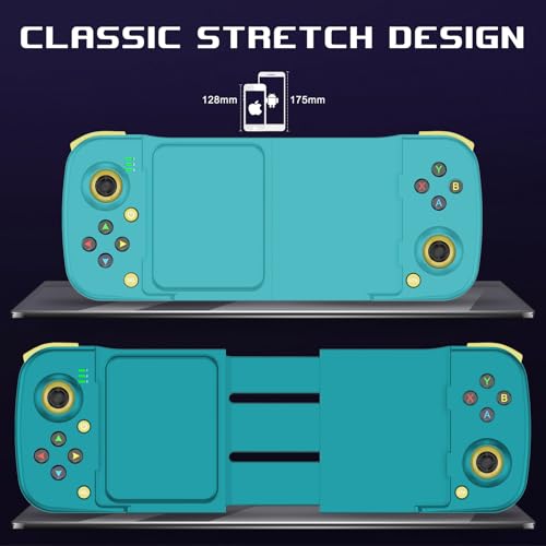 Megadream Mobile Game Controller Gamepad for iPhone iOS Android PC: Works with iPhone 16/15/14/13/12/11, iPad, Samsung Galaxy, TCL, Tablet, Call of Duty, Apex Legends - Directly Play (Blue) - color: Blue