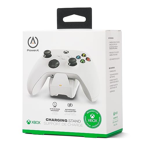 PowerA Solo Charging Stand for Xbox Series X|S - White, works with Xbox One, charging Station for Xbox Wireless Controller, officially licensed - style: Solo Charge White
