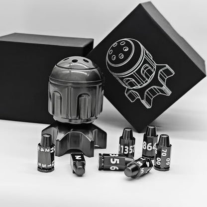 Roulette Dice Spinner for DND Dice Set, 7 Metallic Polyhedral D&D Dice with Gift Case for DND Game, RPG Role Playing Table Game Gifts (Black) - color: Black