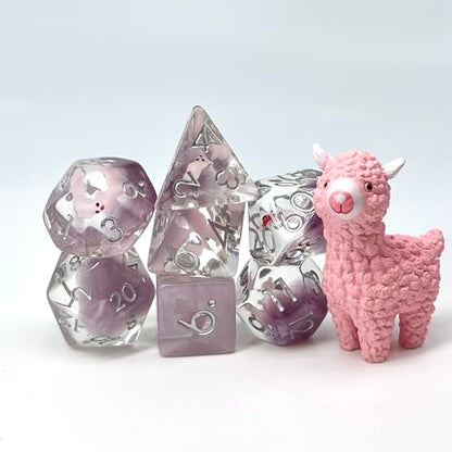 Sage's Portal Animal Familiars Resin DND Dice Set Polyhedral Dice Set for Dungeons and Dragons RPG Pathfinder Tabletop TTRPG (Llama+ Figurine) - color: Llama + Mini Figure, style: Dice Set +Mini Figure