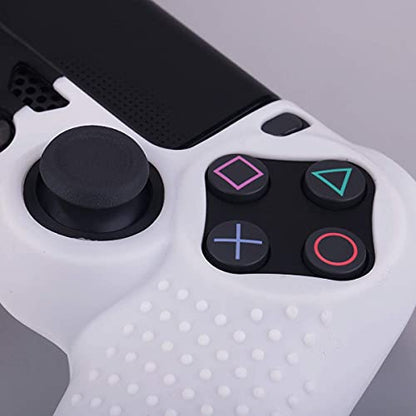 PS4 Controller DualShock4 Skin Grip Anti-Slip Silicone Cover Protector Case for Sony PS4/PS4 Slim/PS4 Pro Controller with 2 Thumb Grips (Black and Blue Stripes) - color: Black and Blue Stripes