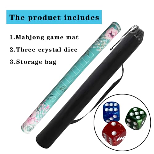 mahjong mat for table with Drawstring Bag/31.5Inch/american mahjong table cloth with rules mats,Noise Reduction Anti-Slip game mat for table,for Mahjong/Poker/Board Games/Card Games/Dominoes (blue) - color: Light Green