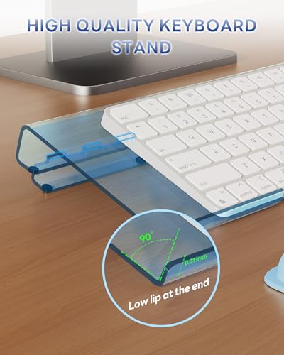 Laborio Computer Keyboard Stand for Desktop, Ergonomic Keyboard Wrist Rest 2-Level Height Adjustment, Non-Slip Key Board Riser Pad for Office, Gaming, and Home Desks - color: Blue