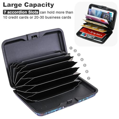 ELFISH Mini RFID Aluminum Wallet Credit Cards Holder Business Card Case Metal ID Case for Men Women (Acolorful) - color: Acolorful