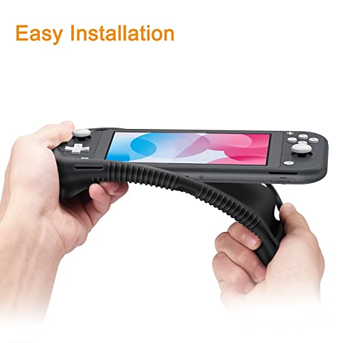 FINTIE Soft Silicone Protective Case for Nintendo Switch Lite 2019 | Ergonomic Grip, Anti-Slip, Shock-Absorption & Anti-Scratch, Lightweight Grip Case Cover, Black - color: Black