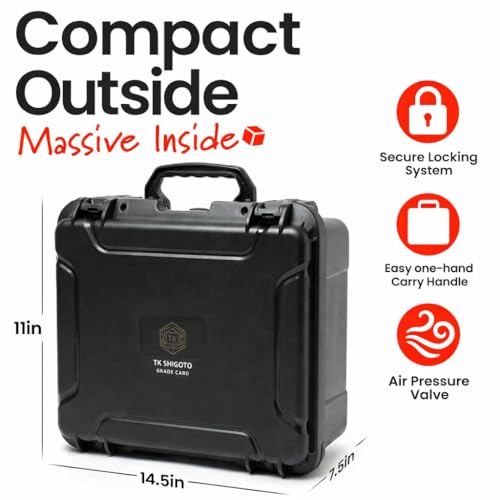 Graded Card Storage Box, IP67 Waterproof Hard Slab Case Holds 130+ PSA BGS SGC Graded Cards & 400+ Top Loaders, Baseball Sports Trading Card Carrying Case with Dividers for Collectors - size: MEDIUM