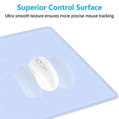 Dapesuom Large Mouse Pad, Extended Gaming Mouse Mat with Stitched Edges, Full Size Desk Mats with Non-Slip Base, Computer Big Desktop Keyboard Pad for Gamer, Laptop, Office, 23.6 x 11.8 in, Sky Blue - color: Sky Blue, size: 23.6L x 11.8W inches
